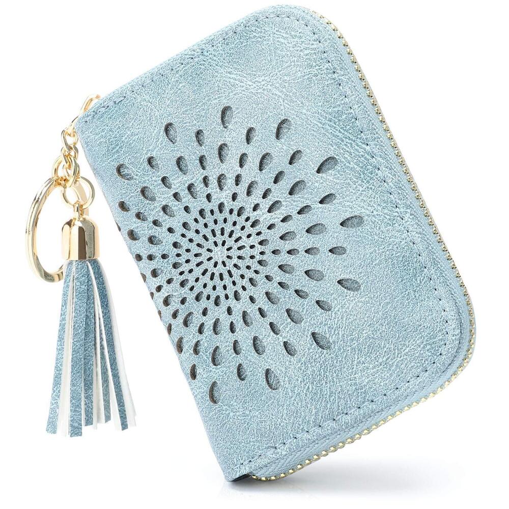 4930 RFID Credit Card Holder Zipper Card Case Keychain Small Wallet 1927